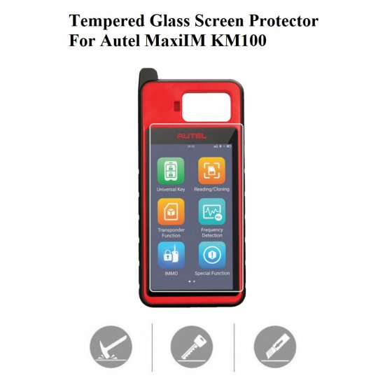 Tempered Glass Screen Protector Cover for Autel MaxiIM KM100 - Click Image to Close